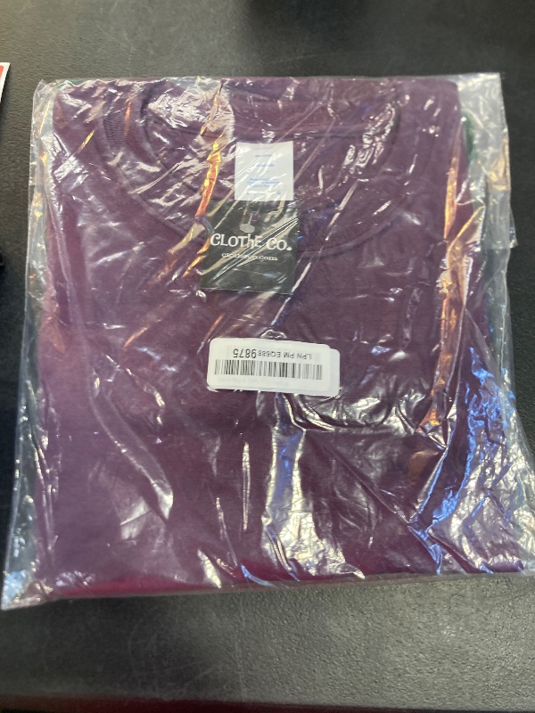 Photo 1 of Clothe Co. Mens Heavyweight Cotton T-Shirt Plain Tee (Available in Big & Tall), Eggplant, L