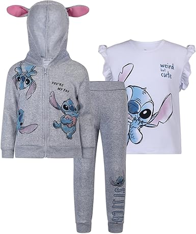 Photo 1 of Disney Lilo & Stitch Girls Zip up Hoodie, T-Shirt and Pants Set for Toddlers and Big Kids
size 4