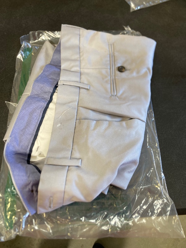 Photo 1 of Amazon Essentials Men's Slim-Fit Flat-Front Dress Pant, Light Grey, 31W x 32L