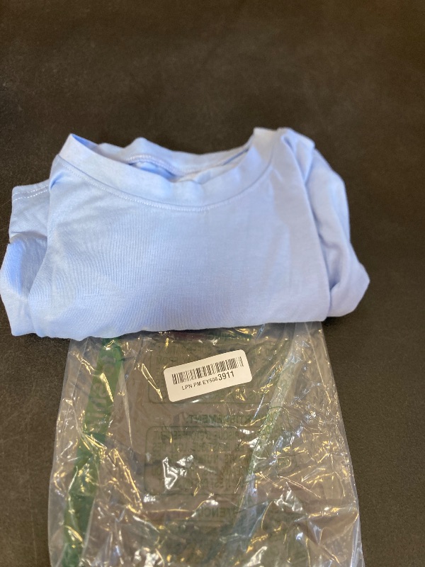 Photo 1 of Haloumoning Kids Boys Long Sleeve Crewneck T-Shirts Tee Tops 5-14 Years Blue size 160