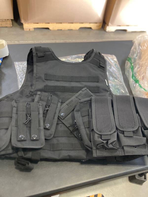 Photo 1 of Snacam Tactical Vest for Men Molle Security Airsoft Vest Adult (Black)