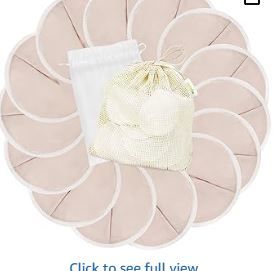 Photo 1 of wegreeco Nursing Breast Pads (14 Pack) + Laundry Bag & Travel Storage Bag, 4.7 inch - Washable & Reusable Breastfeeding Nursing Pads (Rose Gold, Large, Contoured Shape)
