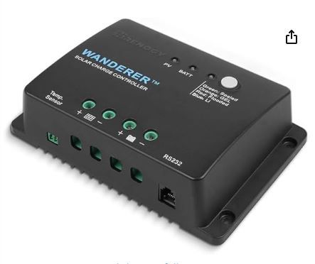 Photo 1 of Renogy Wanderer Li 30A 12V PWM Negative Ground Solar Charge Controller Solar Panel Regulator w/ Temp Sensor Function Fit for Lithium, Sealed, Gel, and Flooded Batteries, Wanderer Li 30A
