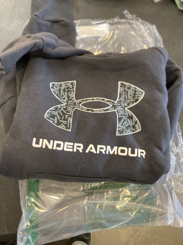 Photo 1 of Girls' UA Rival Fleece Big Logo Print Fill Hoodie youth s/m