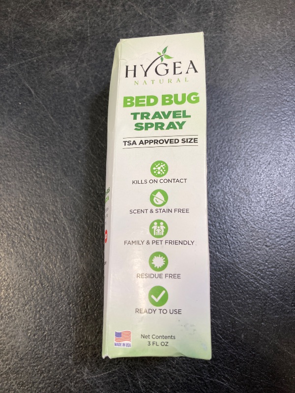 Photo 1 of Hygea Natural Lice, Mite, and Bed Bug Natural Travel Spray - TSA Approved size – Child & Pet Friendly – Immediate results – Stain & Odor Free, For Hotels, Suitcase, Backpack, Shoes, Bed Bug Spray(3oz)