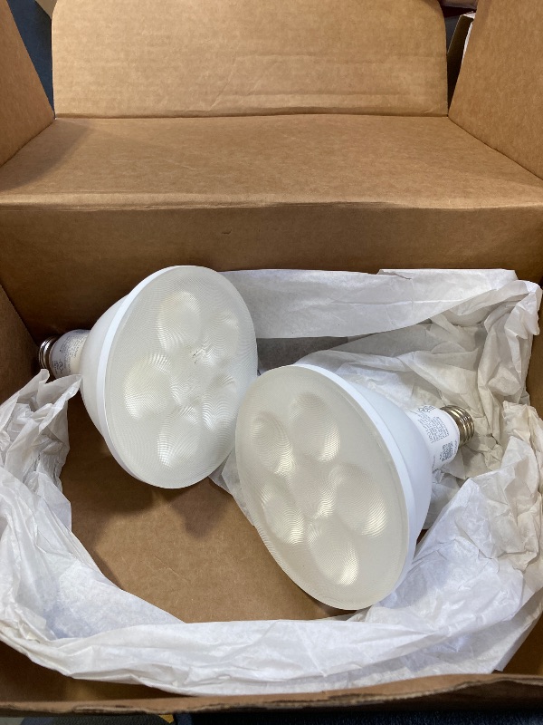Photo 1 of PHILIPS Hue Smart 100W PAR38 LED Bulb, 2 Pack, White & Color Ambiance Color-Changing Light, 1300LM, E26, Outdoor Light Bulbs, Control with Hue App, Works with Alexa, Google Assistant and Apple Homekit