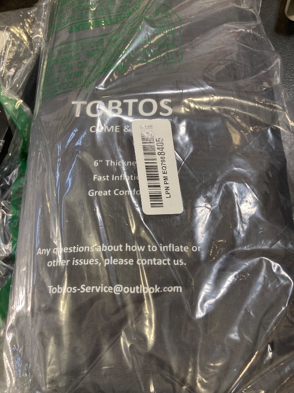 Photo 1 of TOBTOS Inflatable Camping Sleeping Pad with Pillow, Thick 6 Inch Ultralight Sleeping Pad with Built-in Pump, Lightweight Sleeping Mat for Camping, Backpacking, Hiking, Tent (Grey)