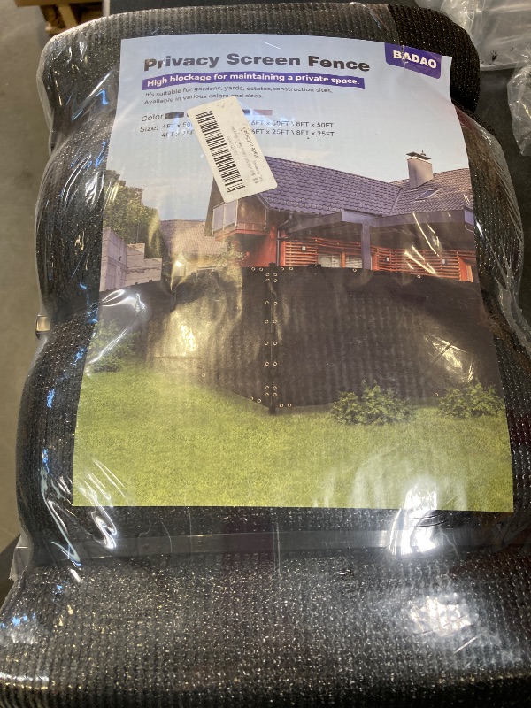 Photo 1 of Black 6FT X 50FT Outdoor Privacy Screen Fence & Mesh Shade Net Cover, Ideal for Garden and Backyard - Enhances Privacy for Fencing & Chain Link, Perfect for Patio Privacy Wall, Slats?Freestanding