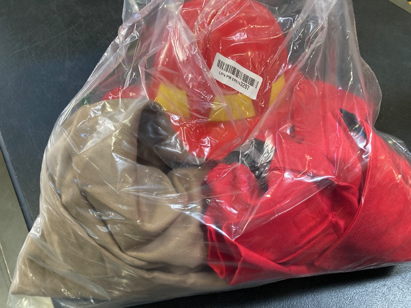 Photo 1 of EraSpooky Men's Firefighter Costume Novelty Adult Fireman Uniform with Helmet Multicoloured