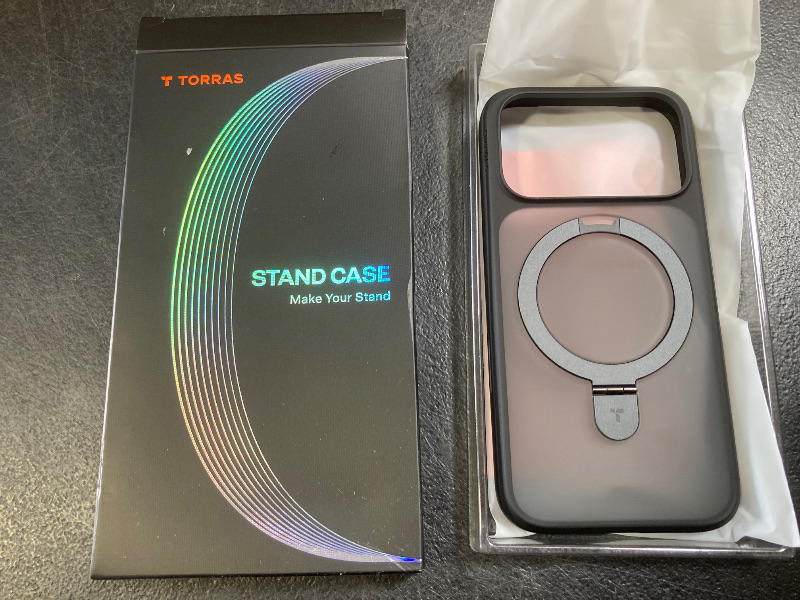 Photo 1 of TORRAS Ostand Q3 Air for iPhone 17 Pro Case 6.3'' with Stronger Magnetic Stand, Fit for Magsafe, Airbags Miltary Protection, Camera Control for iPhone 17 Pro Case, Shockproof & Stylish, Shadow Black