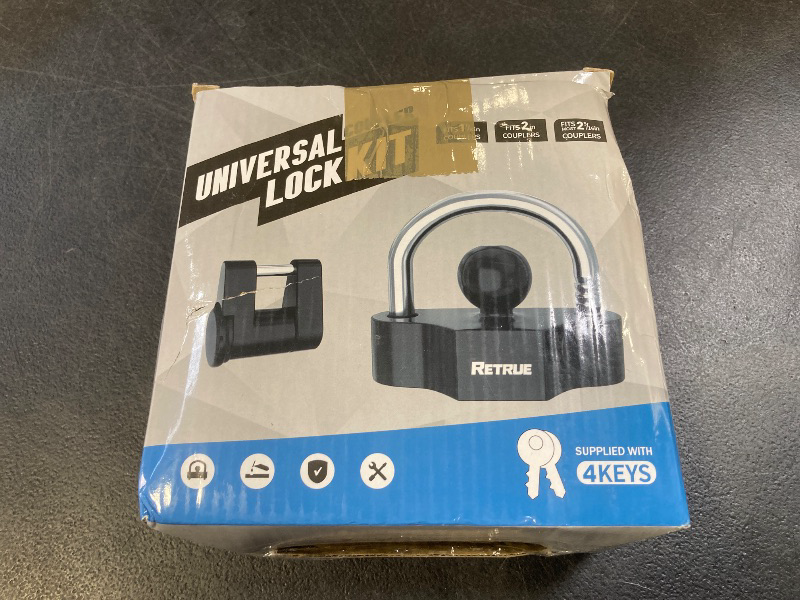 Photo 1 of RETRUE Keyed Alike Heavy Duty Coupler Lock Set Trailer Lock Kit Include Universal Coupler Lock & Trailer Tongue Coupler Lock All Black Set