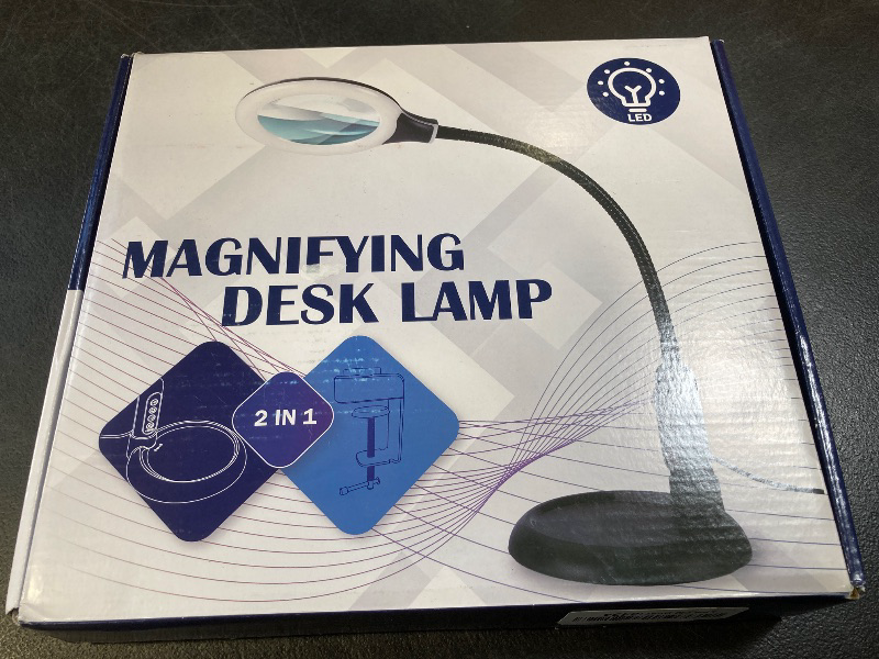 Photo 1 of TOMSOO 10X Magnifying Glass with Light and Clamp, 5 Color Modes Stepless Dimmable Lighted Magnifier with Stand, Flexible Gooseneck LED Desk Lamp Hands Free for Craft Reading Painting Hobby Close Work