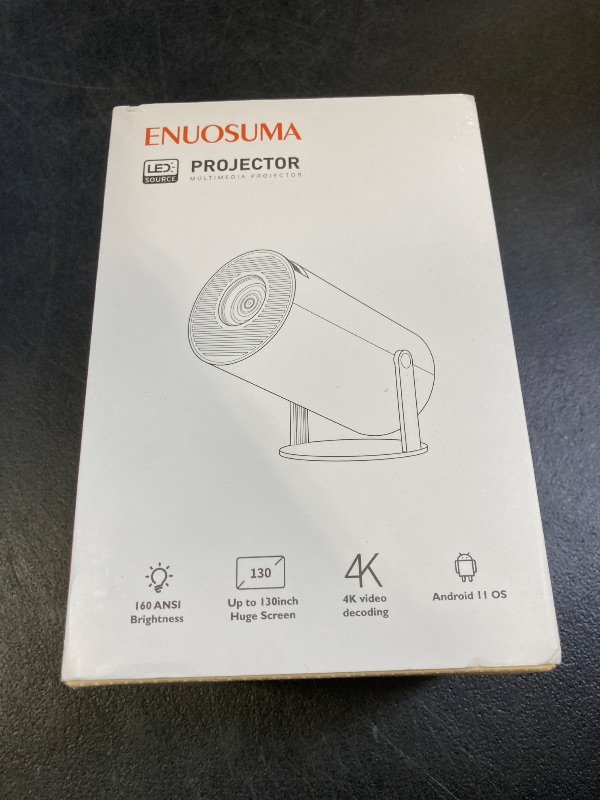 Photo 1 of Mini Projector, Support 4K 1080P Portable Projector with Dual Band WIFI6 5G Wireless 5.2 Bluetooth Android 11, 160 ANSI Lumens, 180° Rotatable, Auto Keystone Correction,35"-130" Screen Video Projector