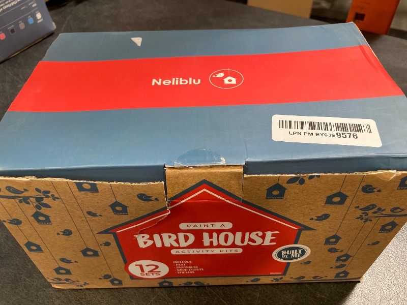 Photo 1 of Neliblu Bird Houses to Paint for Kids - Wooden - 12 Pc, Plywood, Durable Material, Educational Fun, Complete Set, Child-Safe, Bulk Crafts - Paint a Bird House Kit for Kids