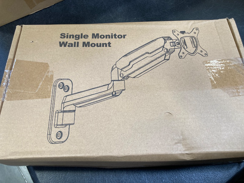 Photo 1 of MOUNT PRO Single Monitor Wall Mount for 13 to 32 Inch Computer Screens, Gas Spring Monitor Arm Holds Up to 17.6lbs, Full Motion Adjustable Wall Bracket, VESA Mount 75x75, 100x100, Black