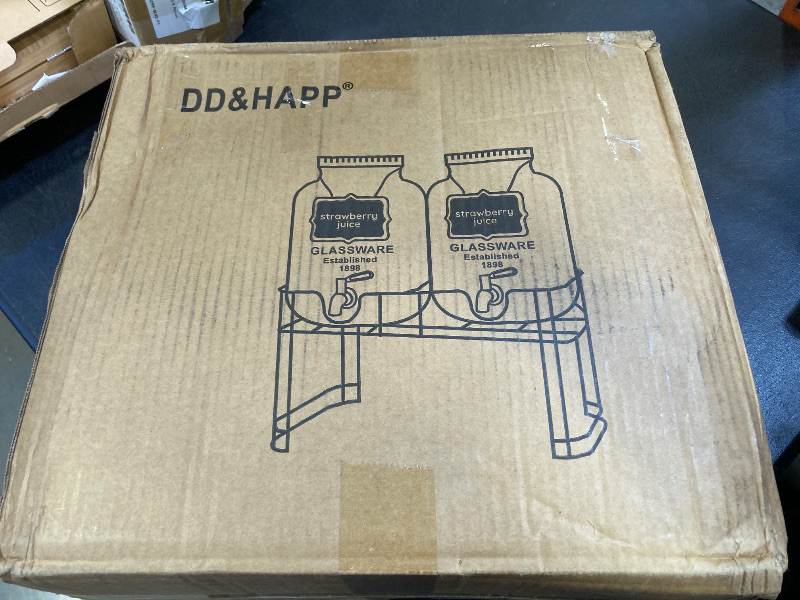 Photo 1 of 1 Gallon Glass Drink Dispensers For Parties 2PACK.Beverage Dispenser,Glass Drink Dispenser With Stand And Stainless Steel Spigot 100% Leakproof.Lemonade Dispenser With Ice Cylinder.Laundry Detergent