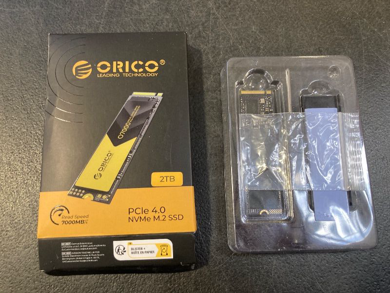 Photo 1 of ORICO 2TB NVMe SSD PCIe 4.0 - Up to 7000MB/s, M.2 2280 Internal Solid State Drive, Fast Heat Dissipation, Compatible with macOS Windows for Gamers and Creators-O7000