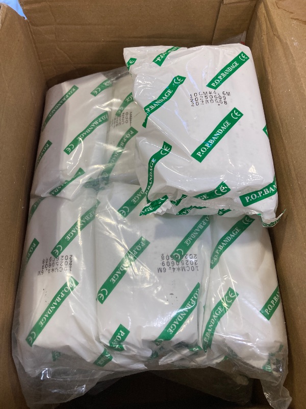 Photo 1 of Preboun Plaster Cloth Gauze Bandages Roll Bulk Plaster Strips for School Classroom Craft Art Projects, Paper Mache, Belly Cast and Body Casts, Mask Making, Each Roll 4 Inch x 180 Inch(30 Pack)
