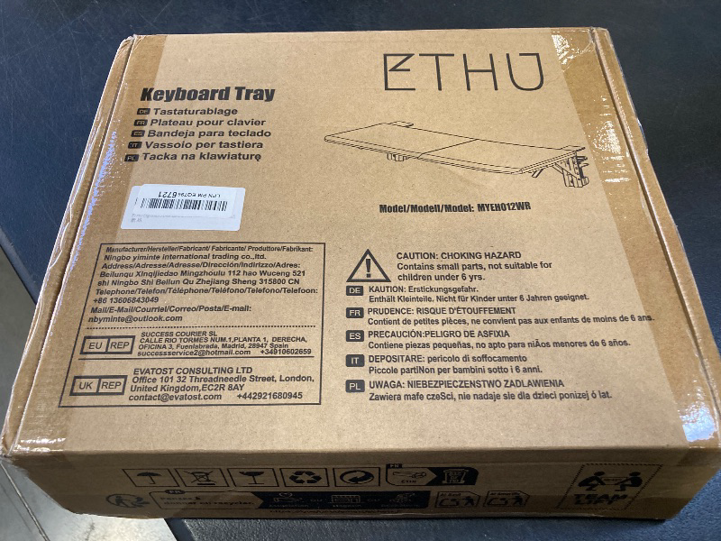 Photo 1 of ETHU Ergonomics Desk Extender Tray, 25.5"x11.4" Large Size Foldable Keyboard Drawer Tray Clamp On, Armrest Support for Home and Office (Wood)