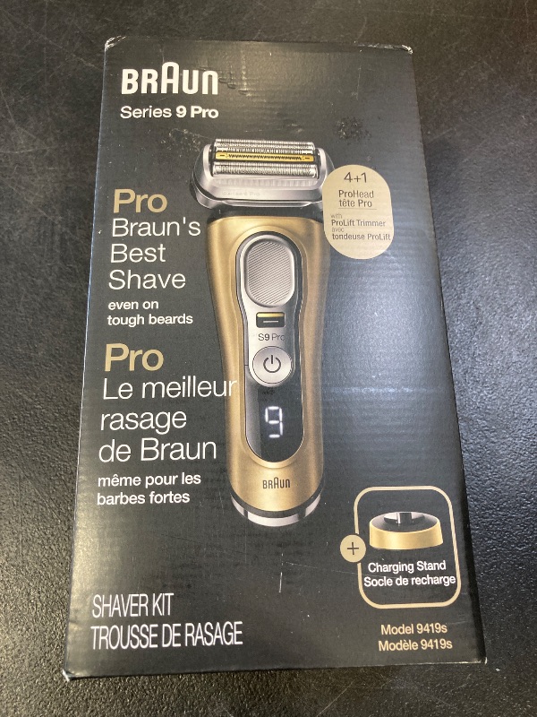 Photo 1 of Braun Series 9 Pro 9419s Electric Shaver for Men, Wet & Dry Shave, Shaving Kit with 4+1 Head with ProLift Trimmer