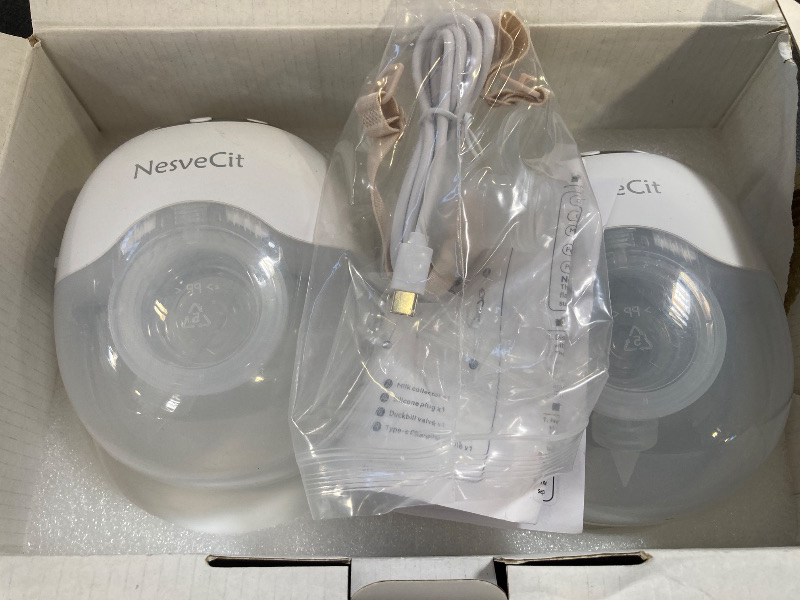 Photo 1 of Electric Breast Pump Hands Free, Wearable Breast Pump with 4 Modes/12 Levels, Portable Painless Pumping, Adjustable Flange Sizes 19/21/24mm, Timer LCD Display Memory Function, 2 Pack White