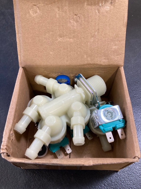 Photo 1 of YUXIVCNE 5220FR2008F and 5220FR2006H Washer Water Inlet Valve Set Replacement for LG WM2688HWM WM2688HWMA for Kenmore for Sears Washing Machine, replace AP4445613 1268512 AP4441935 1268123