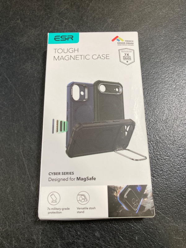 Photo 1 of ESR for iPhone 17 Pro Case with Stash Stand, 7X Military-Grade Drop Protection with Camera Control, Shock-Absorbing Phone Rugged Cover, Compatible with Mag Safe Accessories, Cyber Series, Black