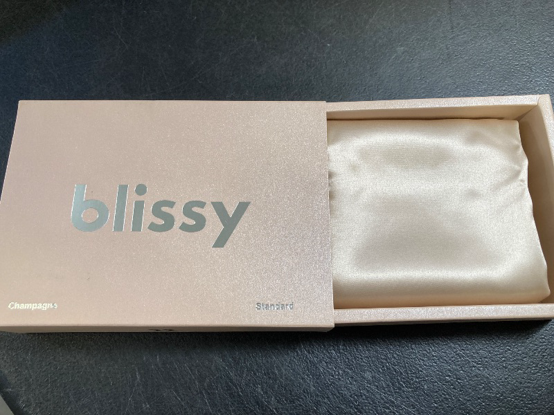 Photo 1 of Blissy Silk Pillowcase - 100% Pure Mulberry Silk - 22 Momme 6A High-Grade Fibers - Silk Pillow Cover for Hair & Skin - Regular, Queen & King (Champagne, Standard)