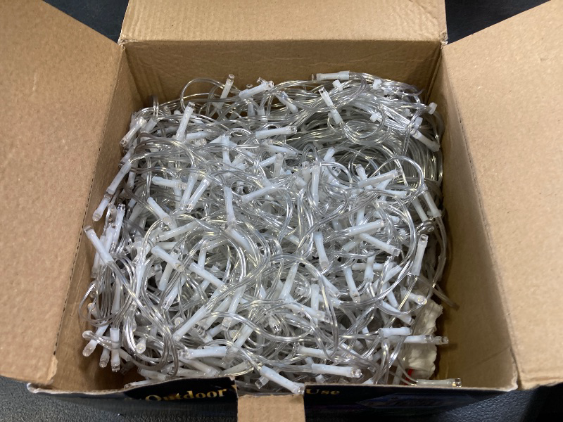 Photo 1 of 132ft Icicle Lights for Outside - 1280 LED Warm White Twinkle Lights with 240 Drops, 8 Modes Plug in Waterproof Timer Memory. Cannot be Extended. The Plug is in the Middle (66ft+66ft)