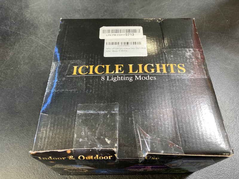 Photo 1 of 132ft Icicle Lights for Outside - 1280 LED Warm White Twinkle Lights with 240 Drops, 8 Modes Plug in Waterproof Timer Memory. Cannot be Extended. The Plug is in the Middle (66ft+66ft)