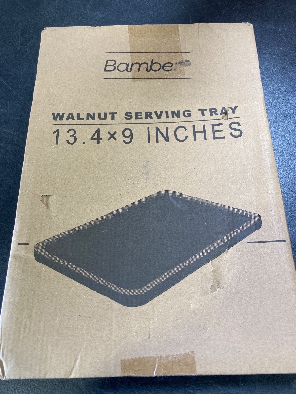 Photo 1 of Bamber Wood Serving Tray Wooden Decorative Coffee Tea Platter Black Walnut 13.4 x 9 Inches