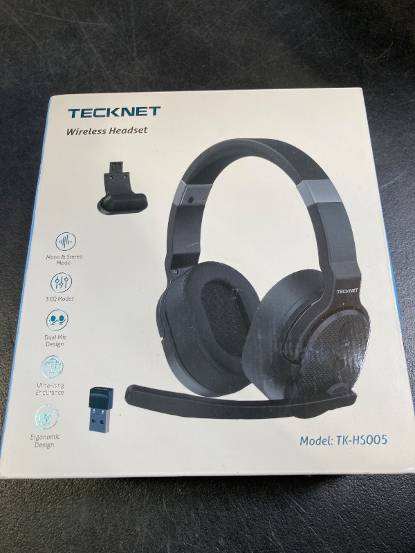 Photo 1 of TECKNET Bluetooth Trucker Headset, Single and Dual Ear Wireless Headset with Mic for Work Noise Cancelling, 50Hrs 3 EQ Music Modes Trucker Bluetooth Headphones for PC, Drivers, Office, Call Center