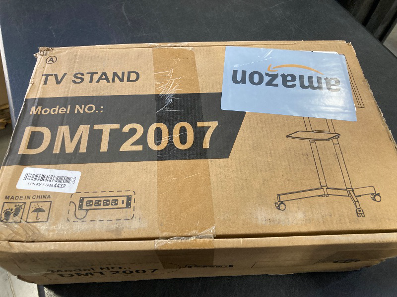 Photo 1 of TVON Rolling TV Stand with Power Outlet for 32-75 Inch LCD LED OLED Flat Curved Screen TVs up to 88 lbs, Portable TV Stand on Wheels and Height Adjustment Max VESA 400x400mm