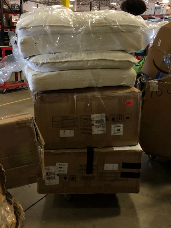 Photo 1 of 3 BOX SET Full Couch with Cushions - White