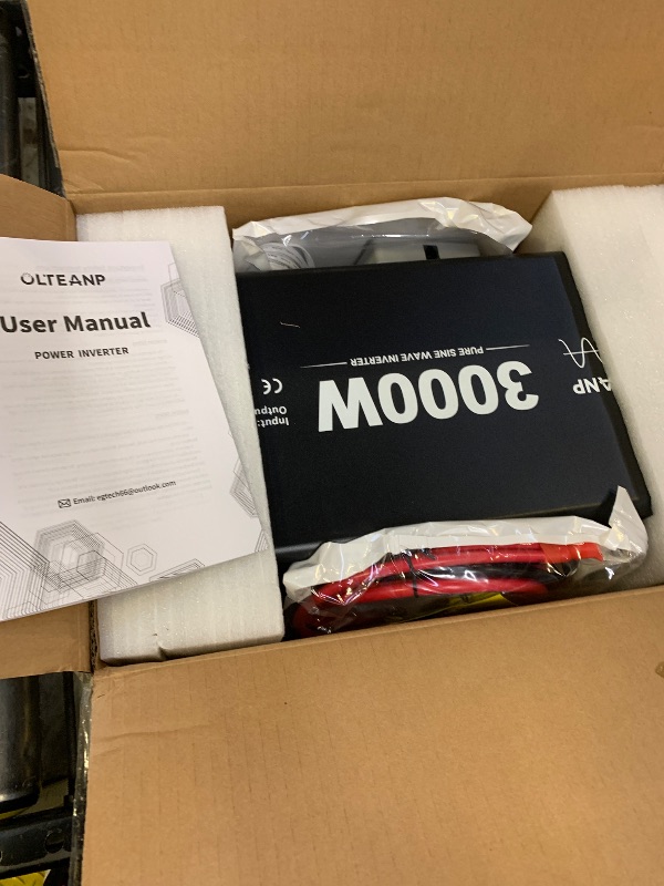 Photo 1 of OLTEANP New Upgraded 3000 Watts Pure Sine Wave Inverter, 12V DC to 110V AC Power Inverter with 4 AC Outlets, USB Port, Type-C Port for Truck, Vehicle, Power Outage, Remote Control with LCD Screen