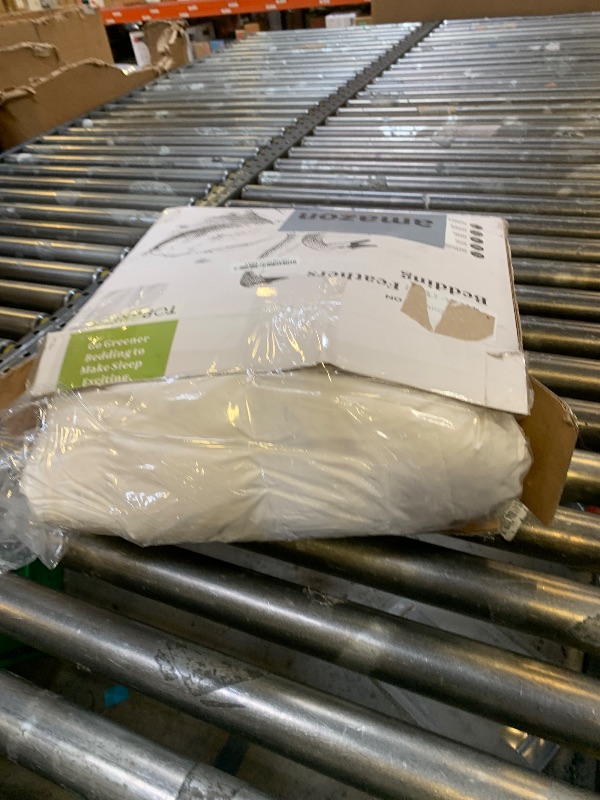 Photo 1 of TOPGREEN Organic Feather Down Comforter King Size, All-Season Duvet Insert with 100% Organic Cotton Cover, Medium Warm Bed Comforter with Corner Tabs(106x90, White)