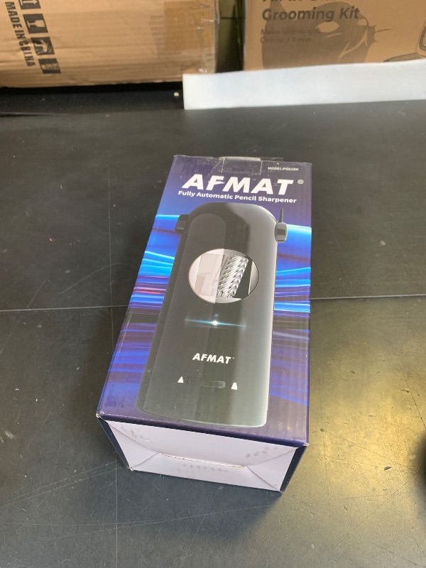 Photo 1 of AFMAT Electric Pencil Sharpener, Fully Automatic Pencil Sharpener for Classroom, Robot Sharpeners for 7-11.5mm No.2/Jumbo/Colored Pencils, Auto in & Out, Rechargeable & Cordess, Hands-Free, PSX5,Black