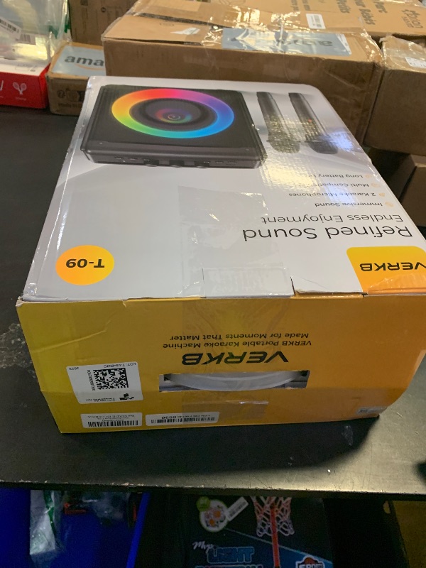 Photo 1 of Karaoke Machine with 2 Wireless Rechargeable Microphones: Portable Bluetooth Speaker for Adults & Kids - PA System with Lights Supports TWS/TF Card/USB/AUX for Home Party