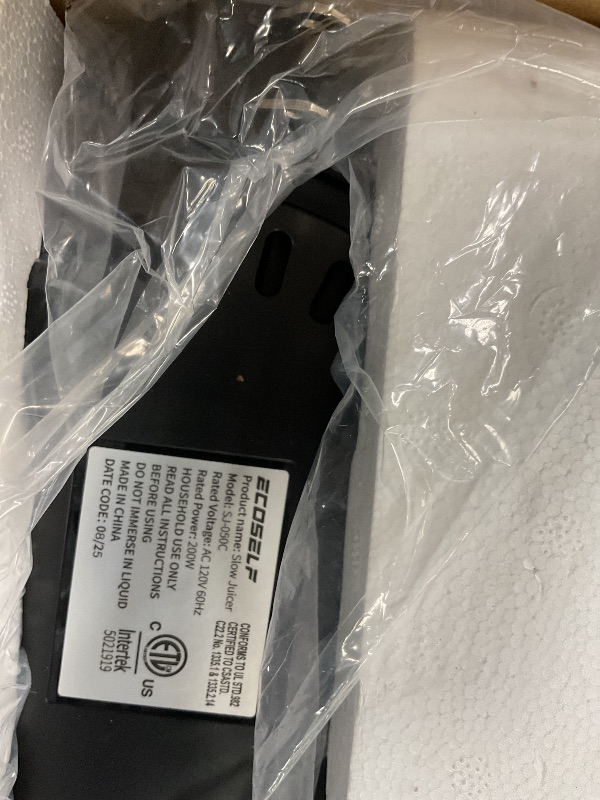 Photo 1 of ECOSELF Cold Press Juicer - Wide Mouth Feed Chute with Self Feeding & Hands-Free Design - Juice Extractor Machine for Fruits and Leafy Greens - Juicer Machines High Juice Yield & Easy to Clean