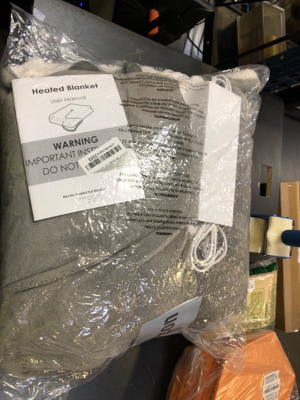 Photo 1 of *********READ CLERK NOTES**********  
RALYSUN Electric Heated Blanket 72"x84" Full Size - Dual-Sided with Microplush & Sherpa Fabric, 4 Heat Settings & 10 Hours Auto Off, Machine Washable - Light Gray