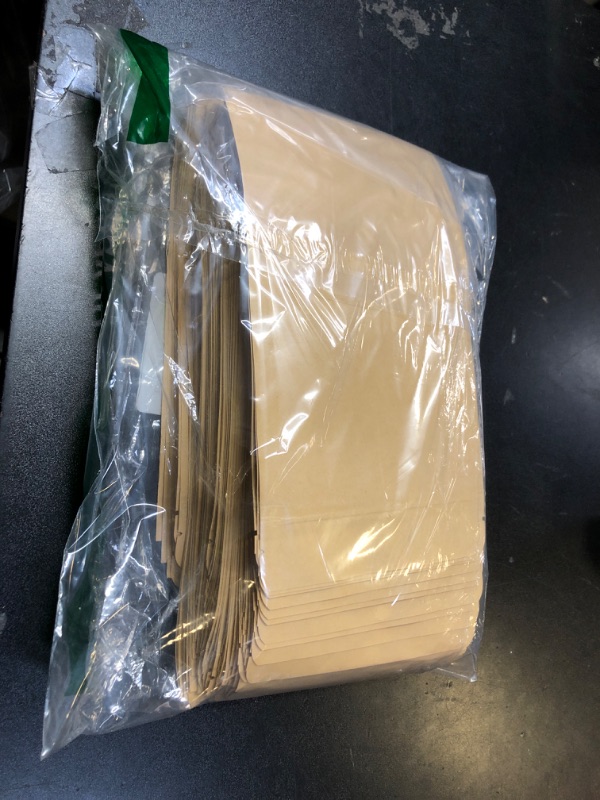 Photo 1 of 100 Pack Ziplock Stand up Kraft Paper Bags Pouches with Window for Food Storage Resealable Packaging Containers Household Reusable Organizer (4.7 x 7.8 Inch)