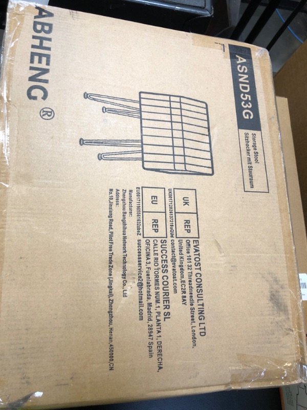 Photo 1 of **INCOMPLETE** ABHENG Multifunctional Rectangle Vanity Chair with Storage, Velvet Footstool & Footrest, Anti-Slip Iron Base Dressing Stool for Makeup Room, Bedroom, Living Room, 15.75"x10"x17.13",Gray, ASND53G