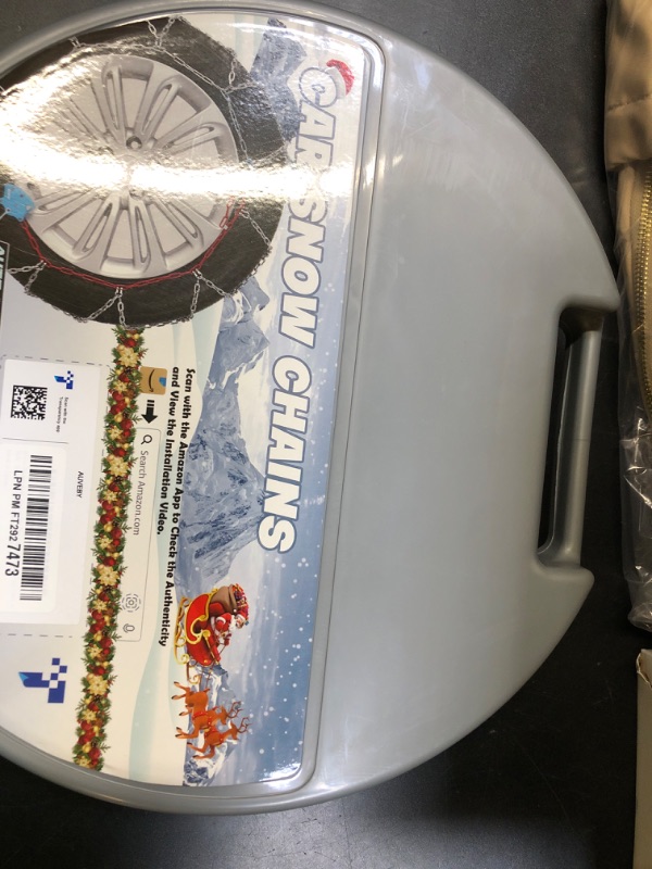 Photo 1 of Snow-Chains Auto Fixing 1 Min Quick Fit Easy Installation Tire-Chains, Gifts for Safety, Portable Reusable Universal Emergency Tire Traction Chain for Passenger Car and SUV - Set of 2 (XM-140)