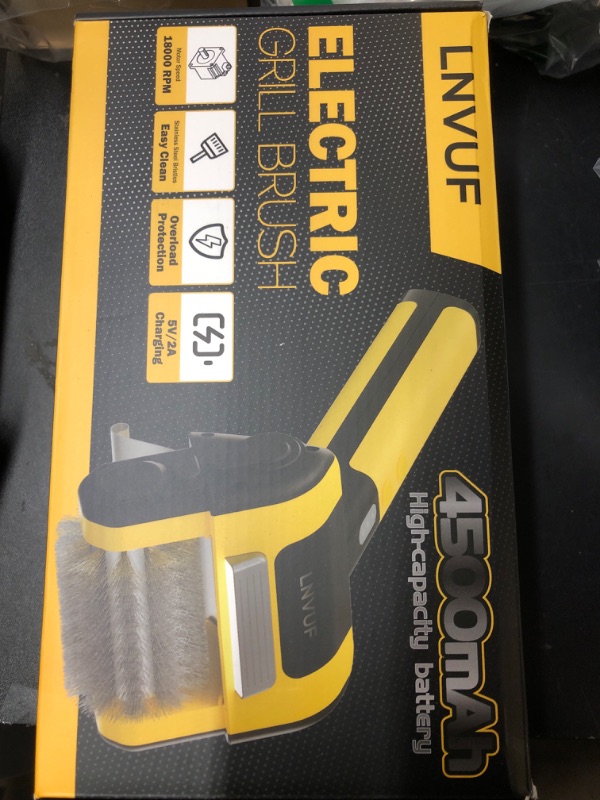 Photo 1 of Electric Grill Brush, Grill Cleaner with LED Light, with 800 RPM Motor, 304 Removable Stainless Steel Brush Head, Cordless & Type-C Rechargeable for BBQ, Heavy Duty Grill Cleaning Tool (Black)