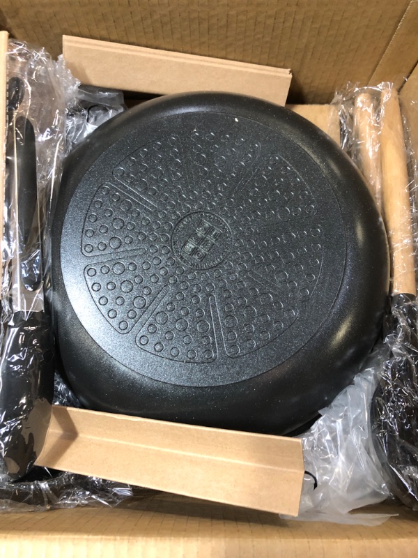 Photo 1 of **INCOMPLETE** Astercook Non Stick RV Pots and Pans Ceramic Kitchen Cookware Set with Detachable/Removable Handle, Oven Safe, Induction Ready, Stackable, Black, 21 pcs