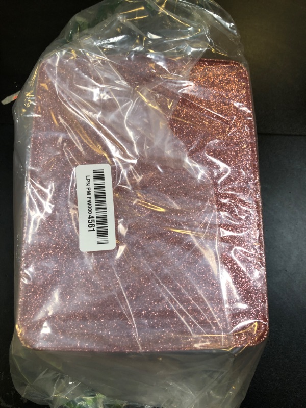 Photo 1 of Simplify 3 Pack Small Glitter Tote Bin | Home Storage Basket | Bathroom and Office Organization | Multipurpose | Lightweight | Carrying Handles | Pink