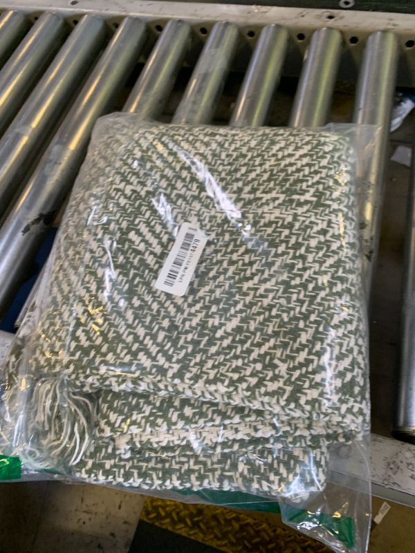 Photo 1 of Collive Hallway Runner Rug, 2' x 6' Hand-Woven Reversible Washable Entryway Rug, Olive Green/Cream Cotton Modern Farmhouse Laundry Room Rug Long Carpet for Bathroom Sink Foyer Bedroom