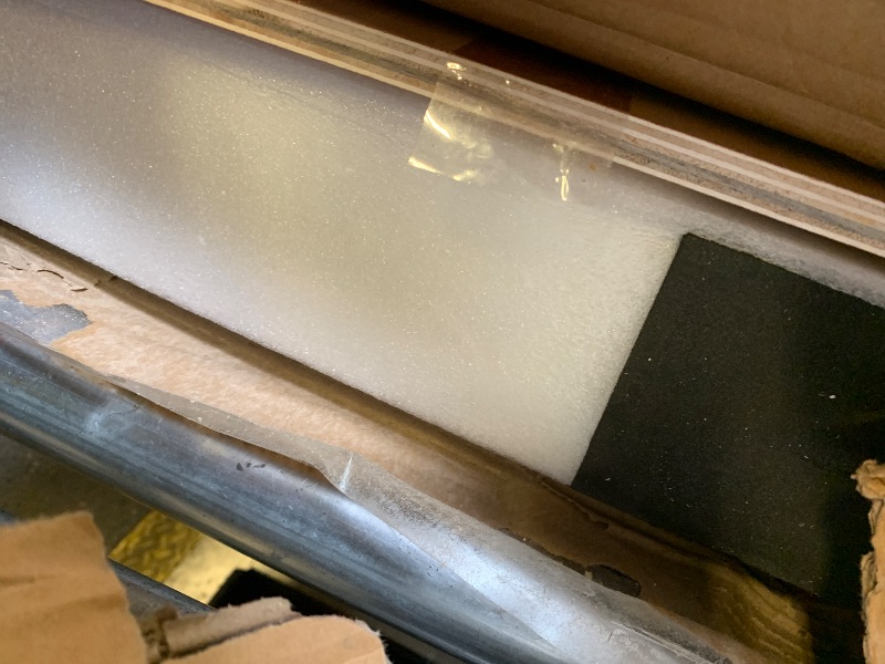 Photo 1 of SMARTSTANDARD 80in x 84in Bifold Barn Door, Frosted Glass Barn Door with Hardware Kit Included, Pre-Drilled Holes Easy Assembly -Solid Barn Doors Slab Covered with Water-Proof PVC Surface, White