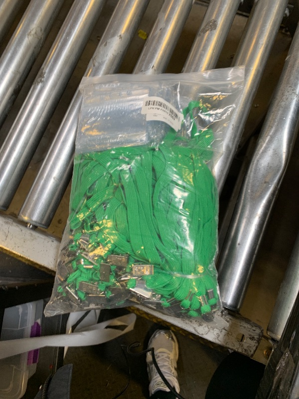 Photo 1 of 100Pcs Clear Plastic Horizontal Name Tags Badge ID Card Holders and 100Pcs Lanyards with with Clip lanyards for id Badges (Green)