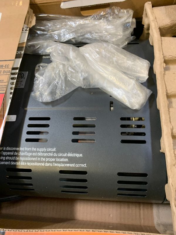 Photo 1 of Comfort Zone 1500W Ceiling Mounted Dual Quartz Radiant Heater – Infrared Workshop Heater with 90° Adjustable Tilt, Built-in Halogen Light & Pull String Control – Overheat Protection, Black